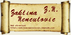 Žaklina Menčulović vizit kartica